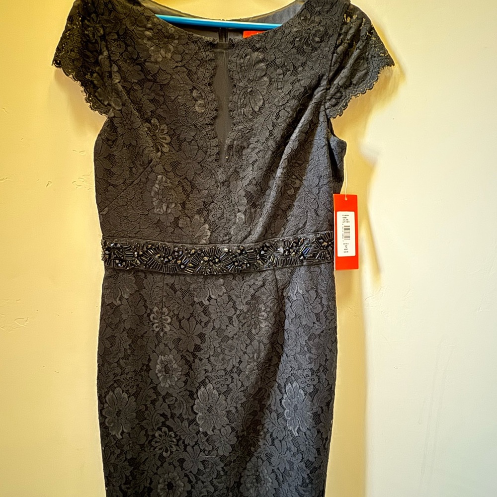 NWT Monique Lhuillier Black Lace Dress